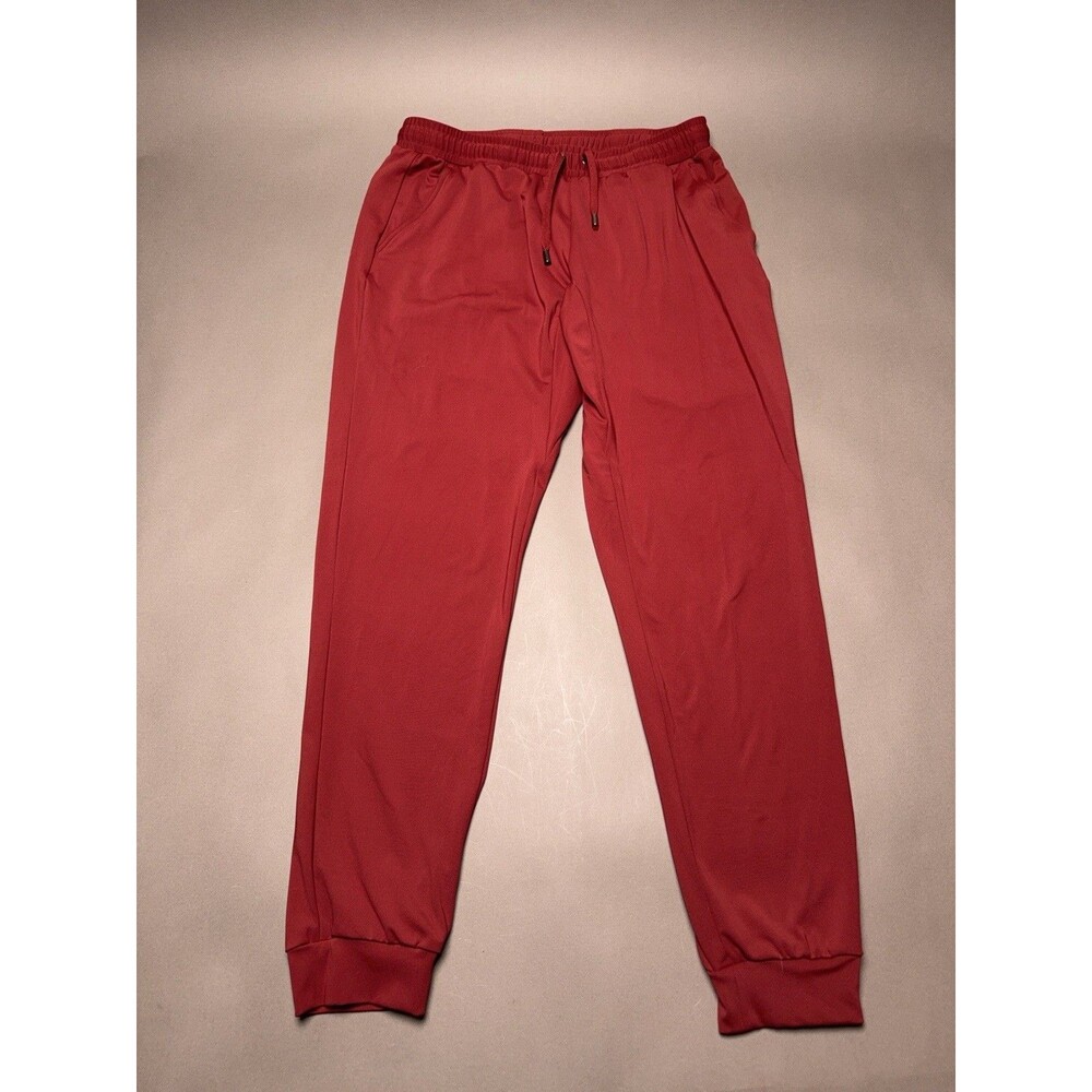 Redvanly Pants Mens Medium Red Golf Joggers Stretch Knit Elastic Waist Slim Fit